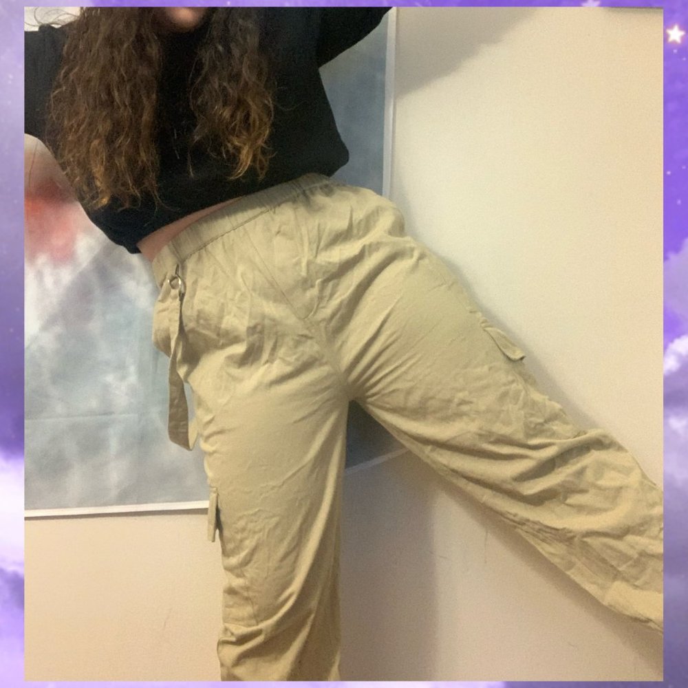 Missguided coordinating cargo pants in beige